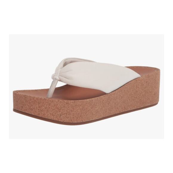 Lucky Brand Womens Lellina Platform Wedge Sandals, White, 9 - Picture 1 of 10